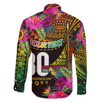 Personalised Vanuatu Independence Day 30 July Family Matching Short Sleeve Bodycon Dress and Hawaiian Shirt Hibiscus Polynesian Pattern DT02 - Polynesian Pride