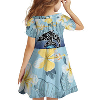 Mother And Baby Dolphins Family Matching Short Sleeve Bodycon Dress and Hawaiian Shirt Hawaii Hibiscus DT02 - Polynesian Pride