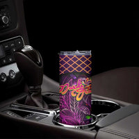 Happy Mardi Gras Skinny Tumbler Mask Feather Colorfull