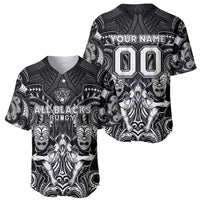 Personalized All Black Baseball Jersey New Zealand Rugby Mascot Maori