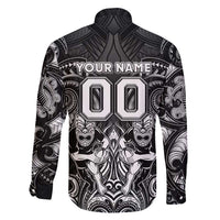 Personalized All Black Family Matching Short Sleeve Bodycon Dress and Hawaiian Shirt New Zealand Rugby Mascot Maori DT02 - Polynesian Pride