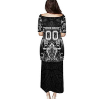 Personalized All Black Puletasi New Zealand Rugby Mascot Maori