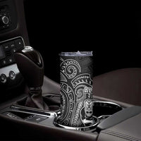 All Black Skinny Tumbler New Zealand Rugby Mascot Maori DT02 - Polynesian Pride