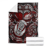 New Zealand Aotearoa Rugby Blanket Maori Fern Tattoo Art DT02 - Polynesian Pride