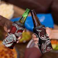 New Zealand Aotearoa Rugby 4 in 1 Can Cooler Tumbler Maori Fern Tattoo Art DT02 - Polynesian Pride