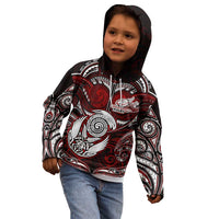 Personalized New Zealand Aotearoa Rugby Kid Hoodie Maori Fern Tattoo Art DT02 - Polynesian Pride