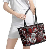 New Zealand Aotearoa Rugby Leather Tote Bag Maori Fern Tattoo Art DT02 - Polynesian Pride