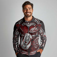 Personalized New Zealand Aotearoa Rugby Long Sleeve Polo Shirt Maori Fern Tattoo Art DT02 - Polynesian Pride
