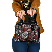 New Zealand Aotearoa Rugby Shoulder Handbag Maori Fern Tattoo Art DT02 One Size Red - Polynesian Pride