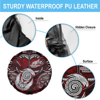 New Zealand Aotearoa Rugby Spare Tire Cover Maori Fern Tattoo Art DT02 - Polynesian Pride