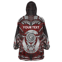Personalized New Zealand Aotearoa Rugby Wearable Blanket Hoodie Maori Fern Tattoo Art DT02 - Polynesian Pride