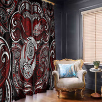 New Zealand Aotearoa Rugby Window Curtain Maori Fern Tattoo Art DT02 - Polynesian Pride