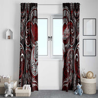 New Zealand Aotearoa Rugby Window Curtain Maori Fern Tattoo Art DT02 - Polynesian Pride