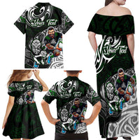 Personalized NZ Aotearoa Rugby Family Matching Off Shoulder Maxi Dress and Hawaiian Shirt New Zealand Silver Fern DT02 - Polynesian Pride