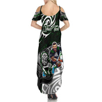 Personalized NZ Aotearoa Rugby Family Matching Summer Maxi Dress and Hawaiian Shirt New Zealand Silver Fern DT02 - Polynesian Pride