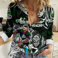 Personalized NZ Aotearoa Rugby Women Casual Shirt New Zealand Silver Fern