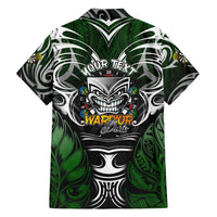 Personalised Warriors Maori Darts Family Matching Off The Shoulder Long Sleeve Dress and Hawaiian Shirt New Zealand Darts Silver Fern DT02 - Polynesian Pride