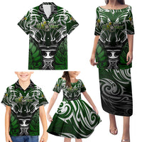 Personalised Warriors Maori Darts Family Matching Puletasi and Hawaiian Shirt New Zealand Darts Silver Fern DT02 - Polynesian Pride