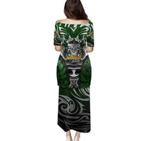 Personalised Warriors Maori Darts Family Matching Puletasi and Hawaiian Shirt New Zealand Darts Silver Fern DT02 - Polynesian Pride