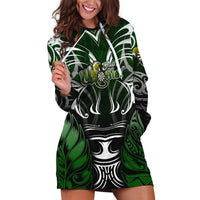 Personalised Warriors Maori Darts Hoodie Dress New Zealand Darts Silver Fern DT02 Green - Polynesian Pride