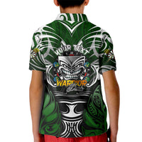 Personalised Warriors Maori Darts Kid Polo Shirt New Zealand Darts Silver Fern DT02 - Polynesian Pride