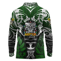 Personalised Warriors Maori Darts Long Sleeve Polo Shirt New Zealand Darts Silver Fern DT02 - Polynesian Pride