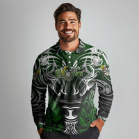 Personalised Warriors Maori Darts Long Sleeve Polo Shirt New Zealand Darts Silver Fern DT02 - Polynesian Pride