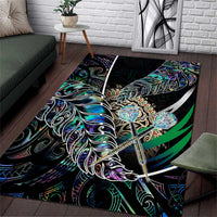 New Zealand Darts Area Rug NZ Paua Shell Maori Fern