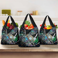 New Zealand Darts Grocery Bag NZ Paua Shell Maori Fern