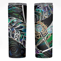 New Zealand Darts Skinny Tumbler NZ Paua Shell Maori Fern DT02 Black - Polynesian Pride