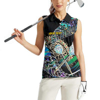 Personalised New Zealand Darts Women Sleeveless Polo Shirt NZ Paua Shell Maori Fern DT02 - Polynesian Pride
