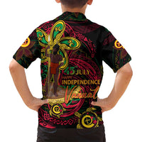 Custom Vanuatu 45th Independence Anniversary Family Matching Long Sleeve Bodycon Dress and Hawaiian Shirt Flower Melanesian Namele Turtle DT02 - Polynesian Pride