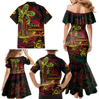 Custom Vanuatu 45th Independence Anniversary Family Matching Mermaid Dress and Hawaiian Shirt Flower Melanesian Namele Turtle DT02 - Polynesian Pride