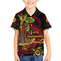 Custom Vanuatu 45th Independence Anniversary Hawaiian Shirt Flower Melanesian Namele Turtle - Polynesian Pride