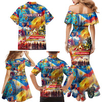 Custom The Philippines 126th Independence Anniversary Family Matching Mermaid Dress and Hawaiian Shirt Art Style DT02 - Polynesian Pride