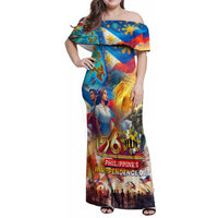 Custom The Philippines 126th Independence Anniversary Family Matching Off Shoulder Maxi Dress and Hawaiian Shirt Art Style DT02 Mom's Dress Art - Polynesian Pride