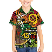 Personalized Vanuatu 45th Independence Anniversary Family Matching Long Sleeve Bodycon Dress and Hawaiian Shirt Melanesian Pattern Reggae DT02 Son's Shirt Art - Polynesian Pride