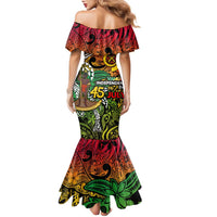 Personalized Vanuatu 45th Independence Anniversary Family Matching Mermaid Dress and Hawaiian Shirt Melanesian Pattern Reggae DT02 - Polynesian Pride