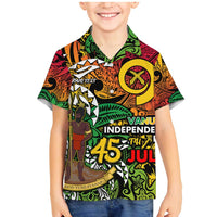 Personalized Vanuatu 45th Independence Anniversary Family Matching Mermaid Dress and Hawaiian Shirt Melanesian Pattern Reggae DT02 Son's Shirt Art - Polynesian Pride