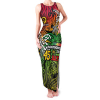 Personalized Vanuatu 45th Independence Anniversary Family Matching Tank Maxi Dress and Hawaiian Shirt Melanesian Pattern Reggae DT02 Mom's Dress Art - Polynesian Pride