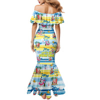 Surfing Christmas Family Matching Mermaid Dress and Hawaiian Shirt Tropical Santa Let's Go Surfing DT02 - Polynesian Pride