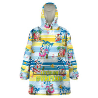 Surfing Christmas Wearable Blanket Hoodie Tropical Santa Let's Go Surfing DT02 One Size Art - Polynesian Pride