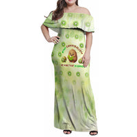 Kiwi Cannibalism Family Matching Off Shoulder Maxi Dress and Hawaiian Shirt New Zealand Kiwi Cute Bird Funny DT02 Mom's Dress Green - Polynesian Pride