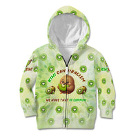 Kiwi Cannibalism Kid Hoodie New Zealand Kiwi Cute Bird Funny DT02 Zip Hoodie Green - Polynesian Pride