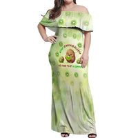 Kiwi Cannibalism Off Shoulder Maxi Dress New Zealand Kiwi Cute Bird Funny DT02 Women Green - Polynesian Pride