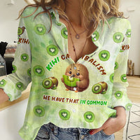 Kiwi Cannibalism Women Casual Shirt New Zealand Kiwi Cute Bird Funny DT02 Female Green - Polynesian Pride
