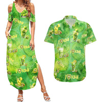 I Love Kiwi Couples Matching Summer Maxi Dress and Hawaiian Shirt New Zealand Kiwi Fruit Summer Cocktail DT02 Green - Polynesian Pride