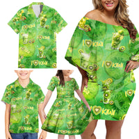 I Love Kiwi Family Matching Off Shoulder Short Dress and Hawaiian Shirt New Zealand Kiwi Fruit Summer Cocktail DT02 - Polynesian Pride