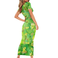 I Love Kiwi Short Sleeve Bodycon Dress New Zealand Kiwi Fruit Summer Cocktail DT02 - Polynesian Pride