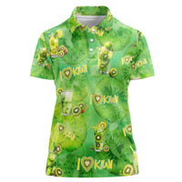 I Love Kiwi Women Polo Shirt New Zealand Kiwi Fruit Summer Cocktail DT02 Female Green - Polynesian Pride
